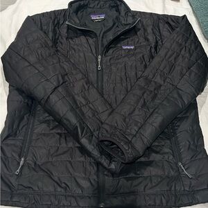 Patagonia Black Quilted Jacket with Logo